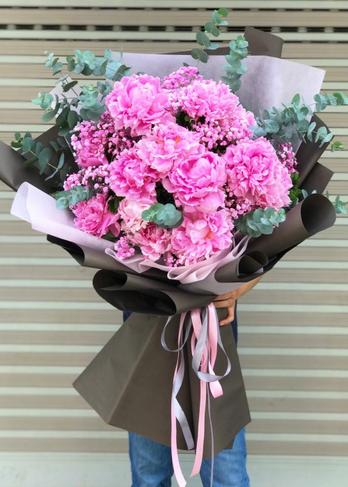 Bó mẫu đơn hồng