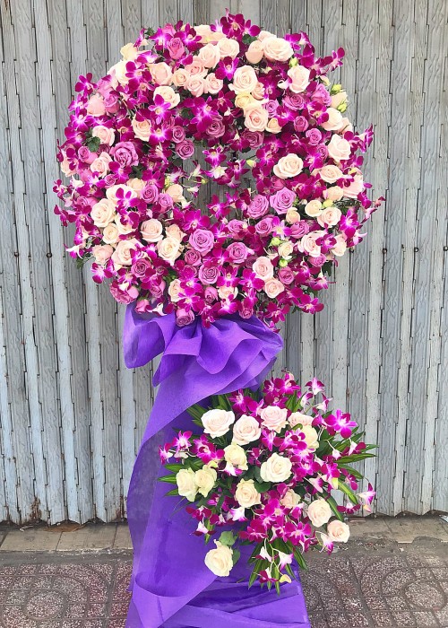 Kệ hoa tang 2 tầng tone tím