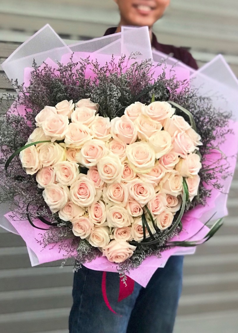 MINH LAN Orchids - Bó hoa hồng hình trái tim