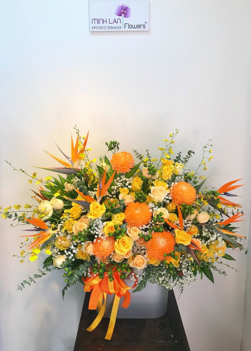 Hộp hoa sinh nhật tone cam